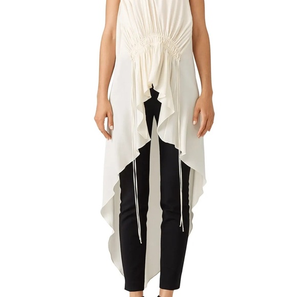 Halston Heritage Cream Asymmetrical Blouse - Picture 1 of 6
